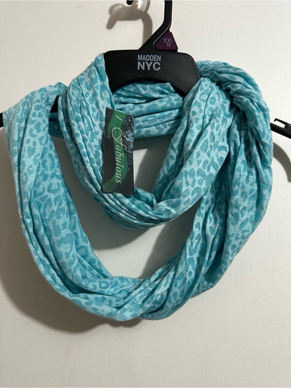 Women's Aqua Leopard Infinity Scarf